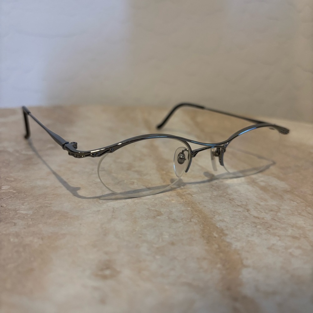 Martine Sitbon 6561 oval shaped semi rimless titanium eyeglasses